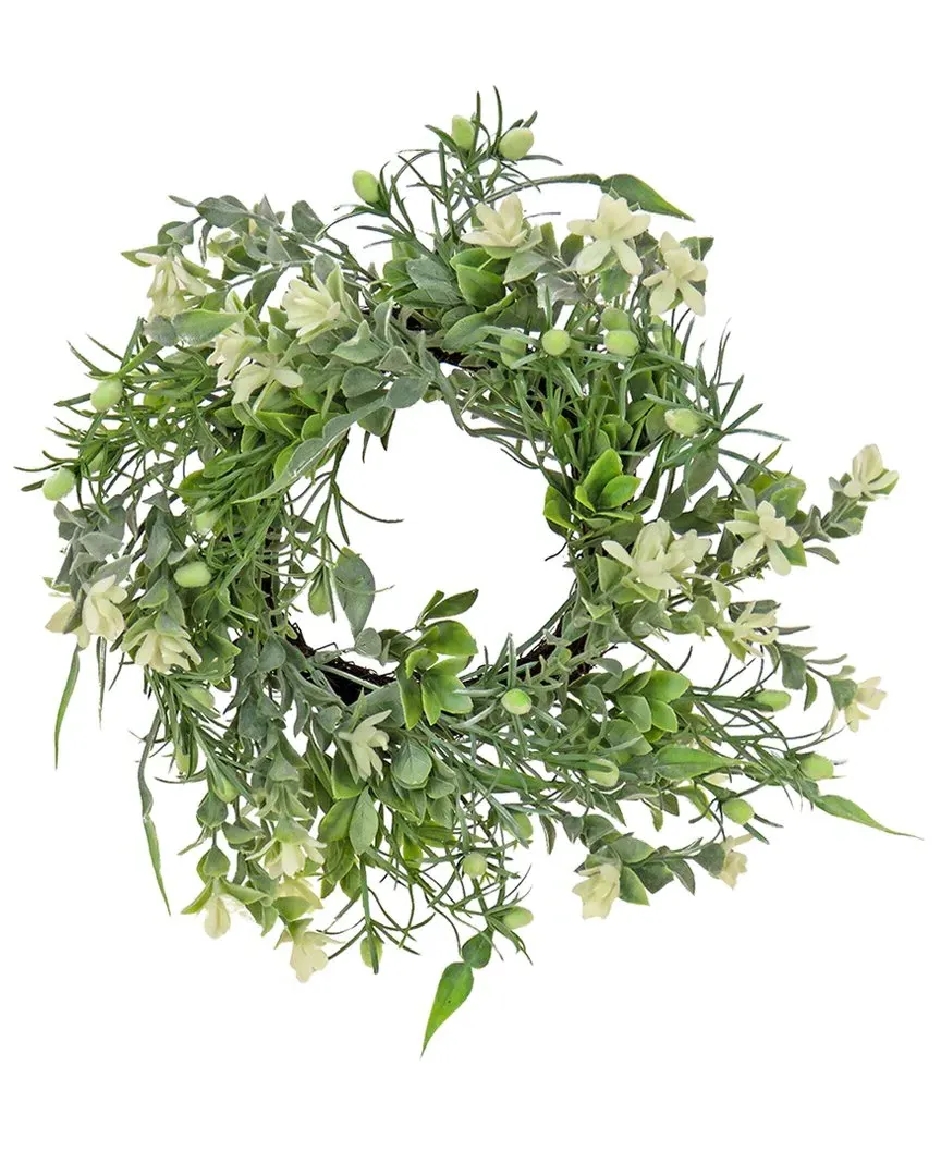 14In Spring Mixed Blossoms Table Wreath - Green