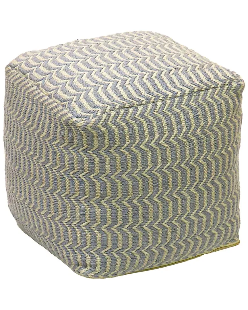 16in Hand Woven Pouf Ottoman - Gray, Polyester