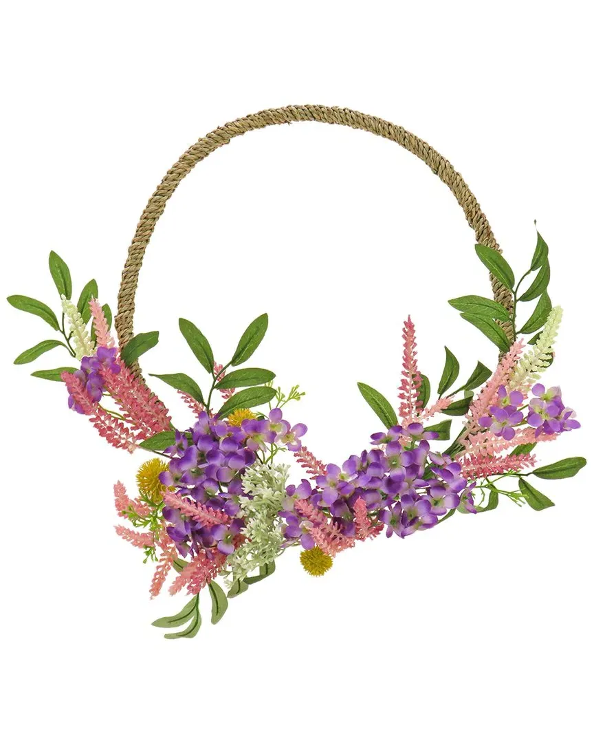 16In Spring Lavender and Mini Blossoms Hoop Wreath - Purple image