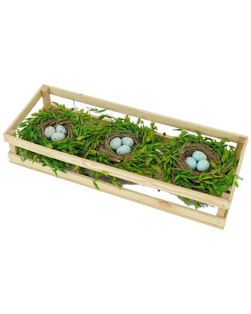 17in Triple Nest Centerpiece - Green image