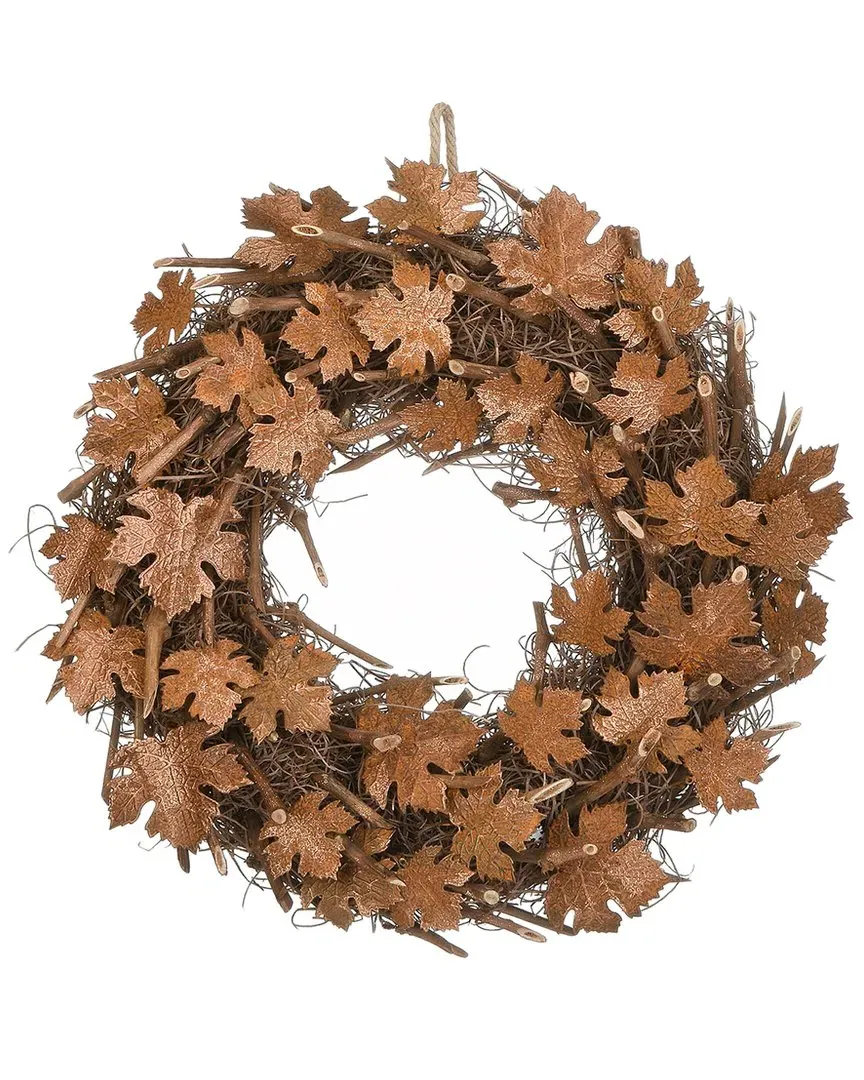 18 Inch Harvest Maple Leaves Wreath - Brown image
