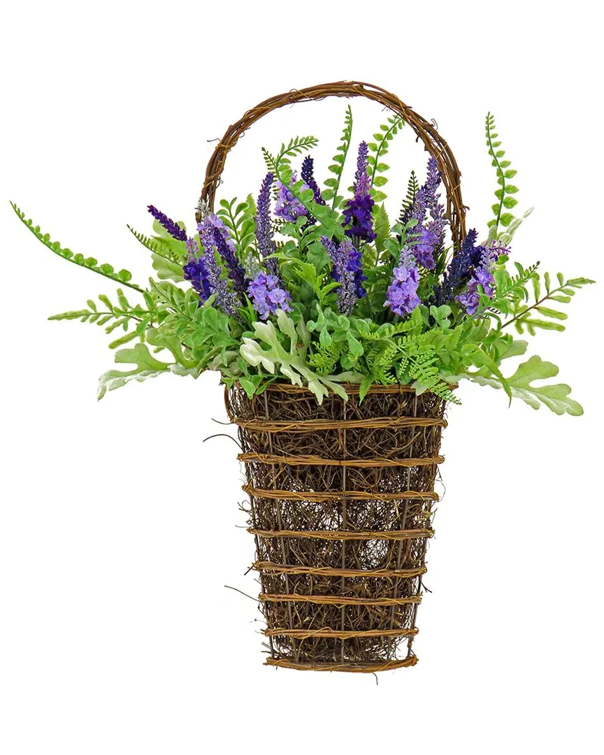 20In Astilbe And Fern Wall Basket - Purple image