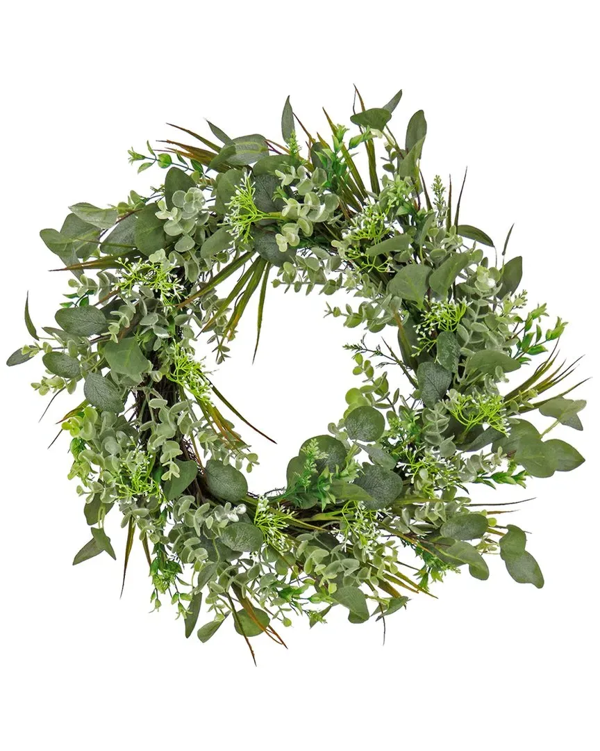 22In Eucalyptus And Grass Wreath - Green