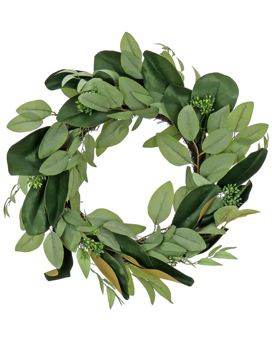 22In Eucalyptus And Magnolia Leaf Wreath - Green image