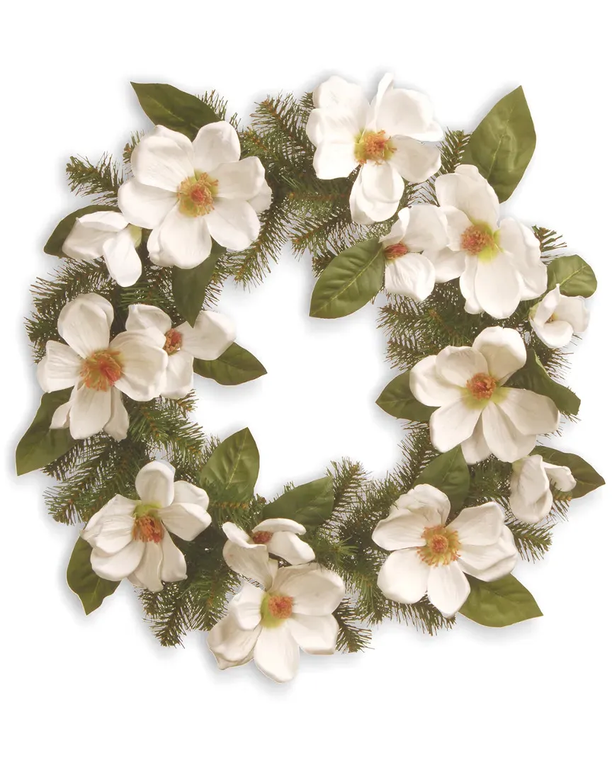 24in Magnolia Wreath - Cream image