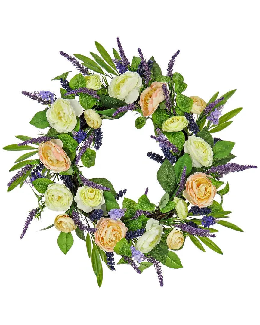24In Ranunculus And Astilbes Wreath - Green