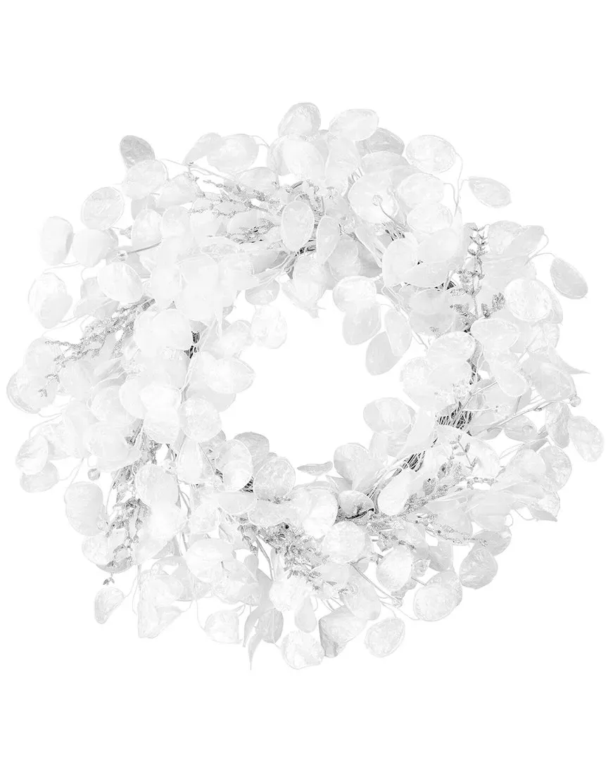 24in Winter Frost Wreath - White