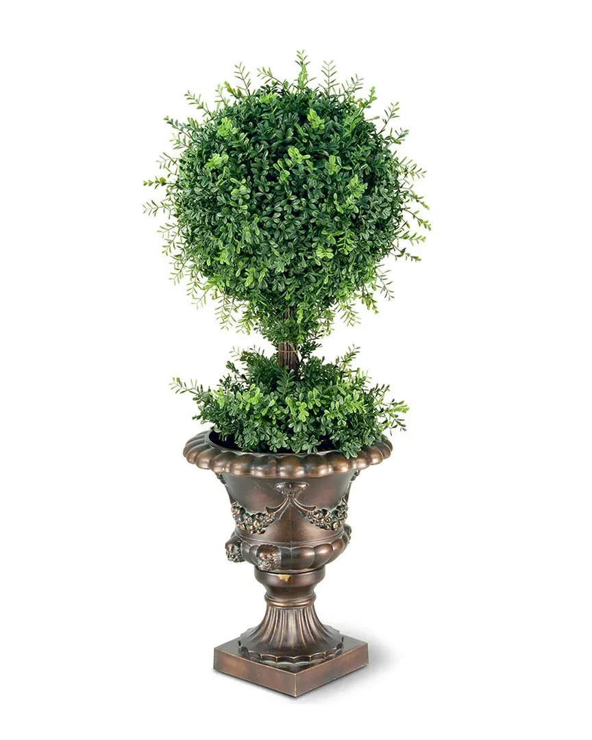 36in Mini Tea Leaf Topiary - Multicolor, Polyethylene