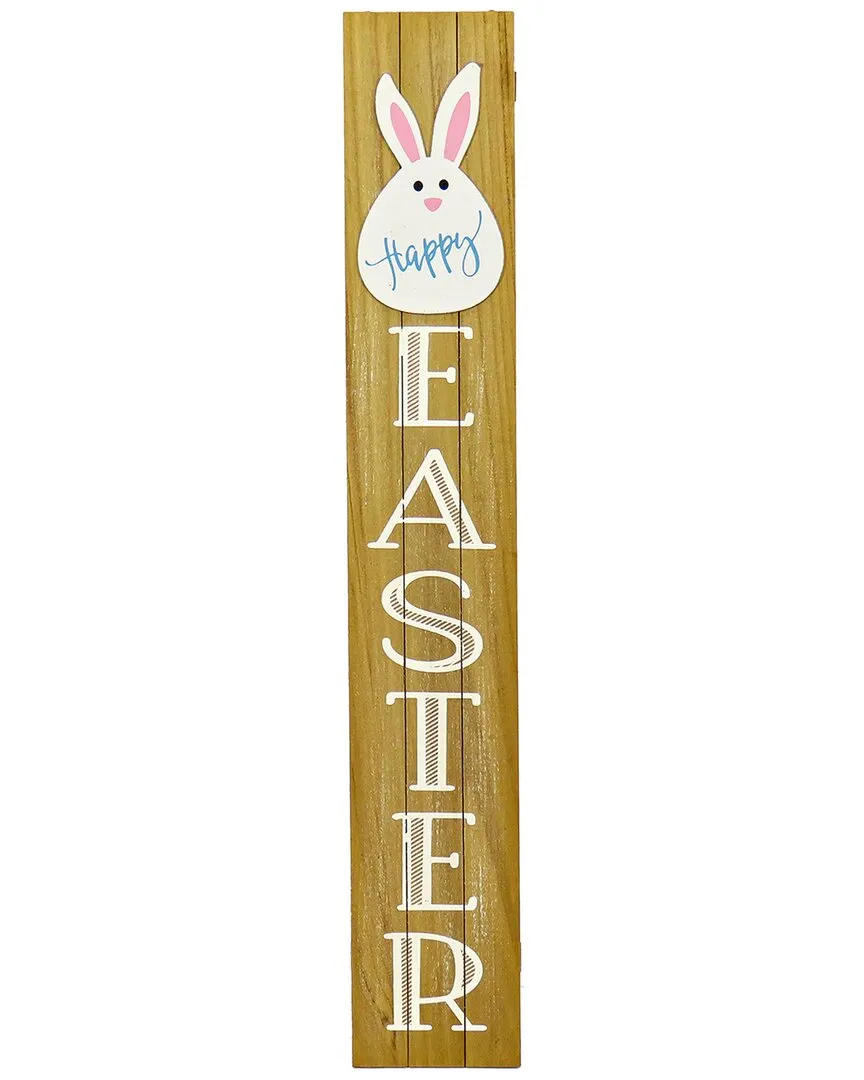 43in Easter Bunny Porch Sign Decor - Brown, Wood image