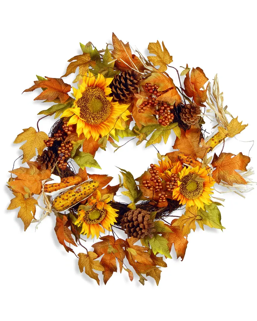 Autumn Sunflower Wreath - Yellow