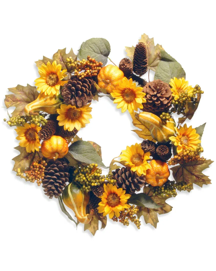 Autumn Sunflower Wreath - Yellow