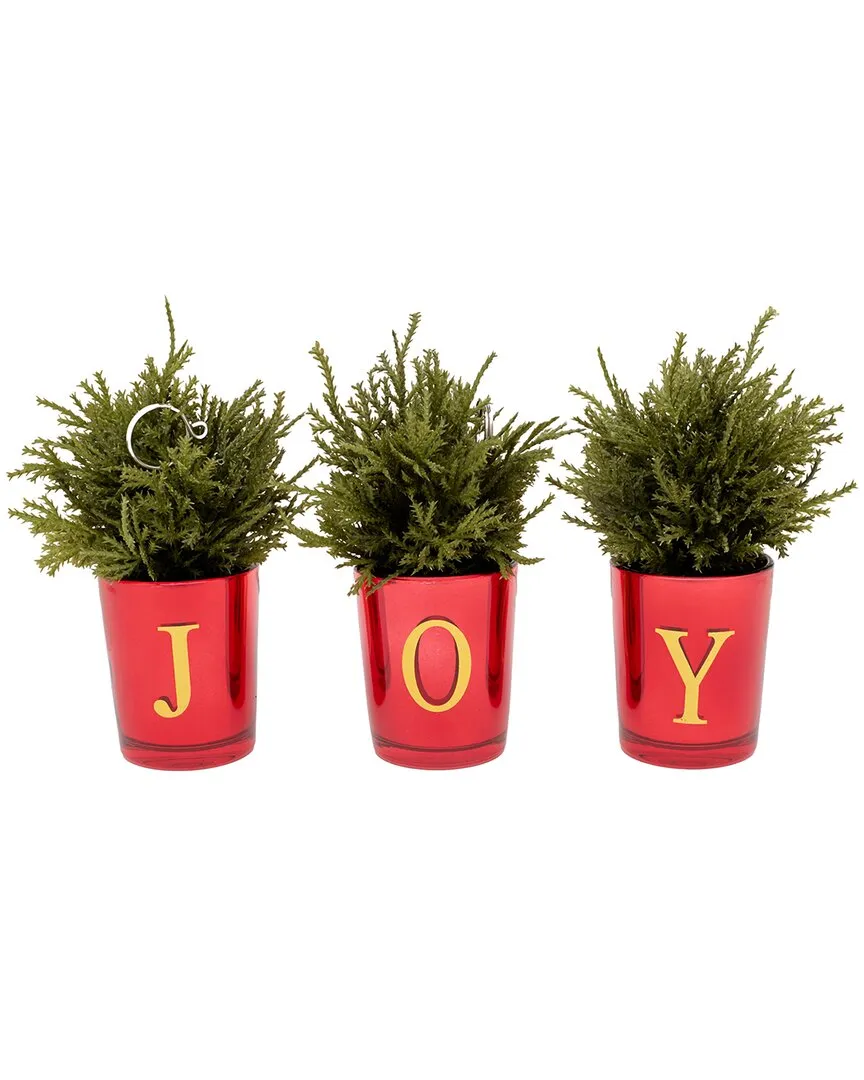Christmas Joy 8in Tabletop Trees Set of 3 - Green image