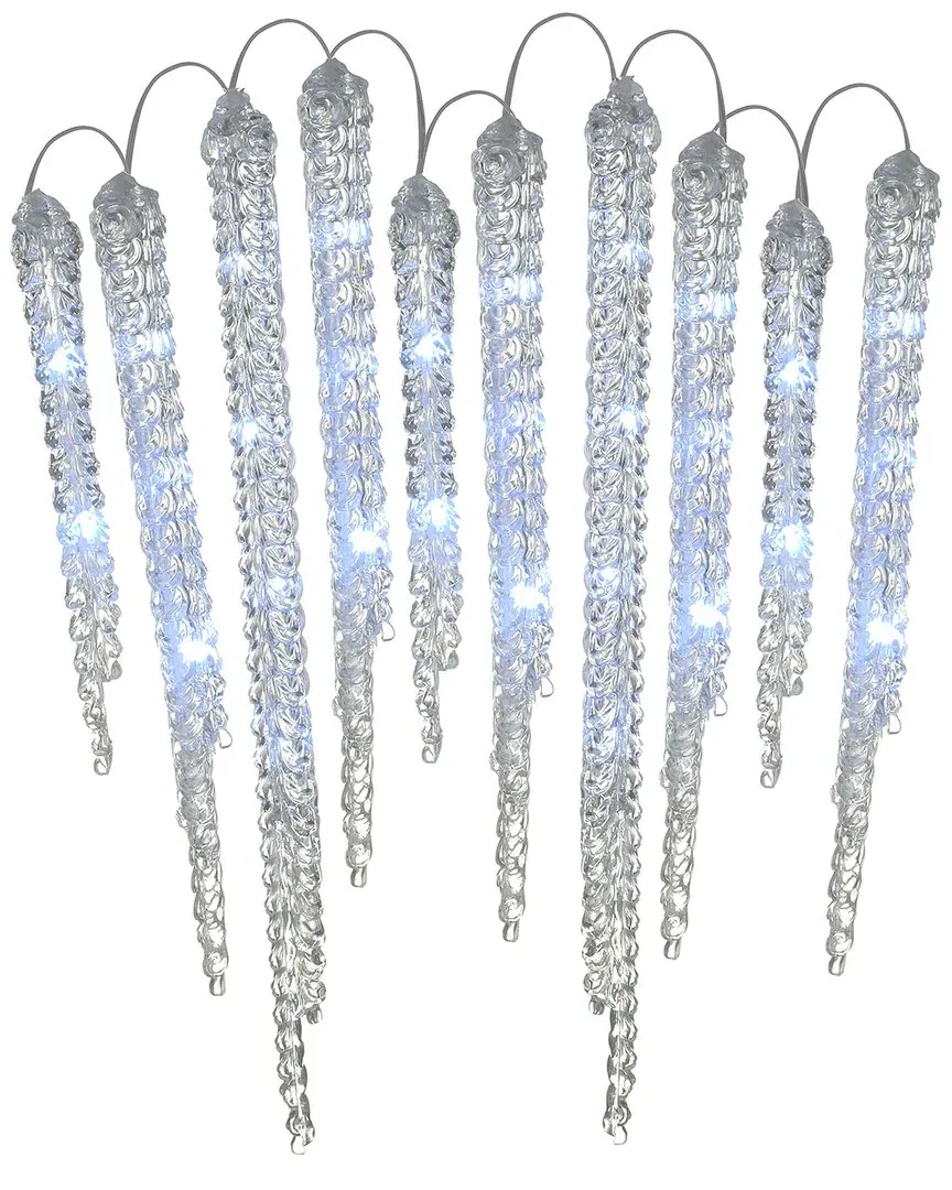 Crystal Icicles with LED Lights - White image