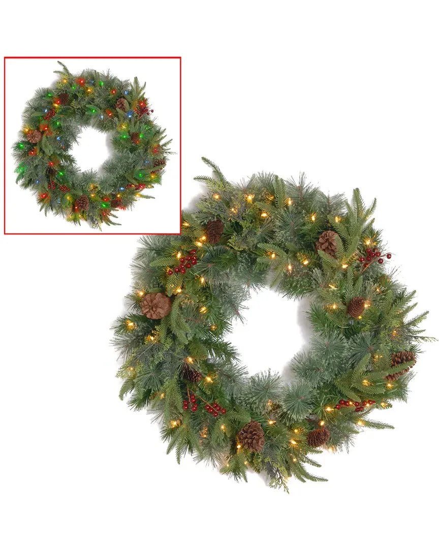 Feel Real Colonial 24in Wreath with Pine Cones
