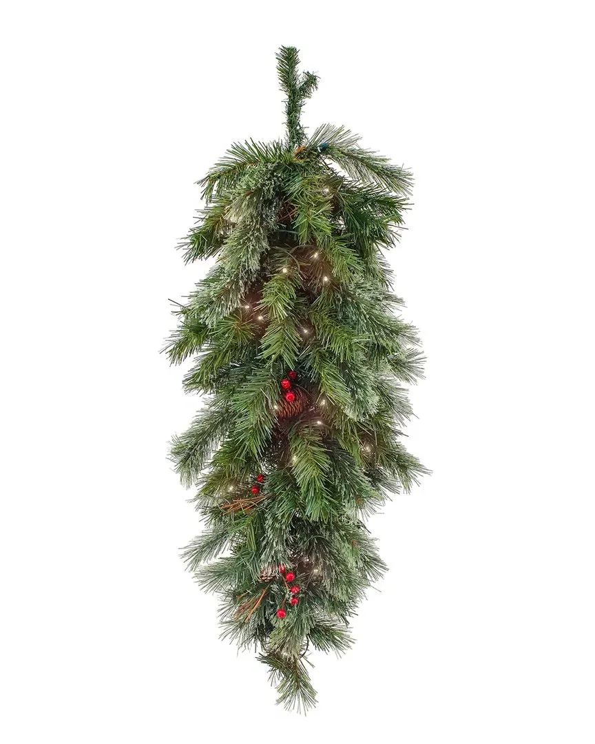 Glistening Pine Teardrop Wreath - Green image