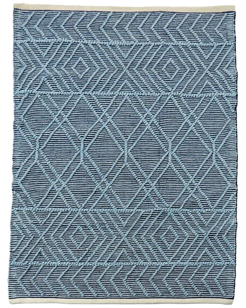 Hand Woven Outdoor Rug - Navy Blue, Polyester