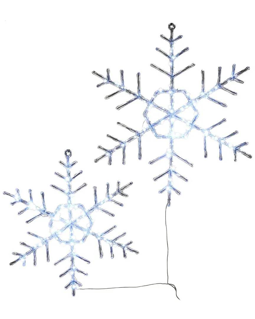 Ice Crystal Snowflake with LED Lights - White