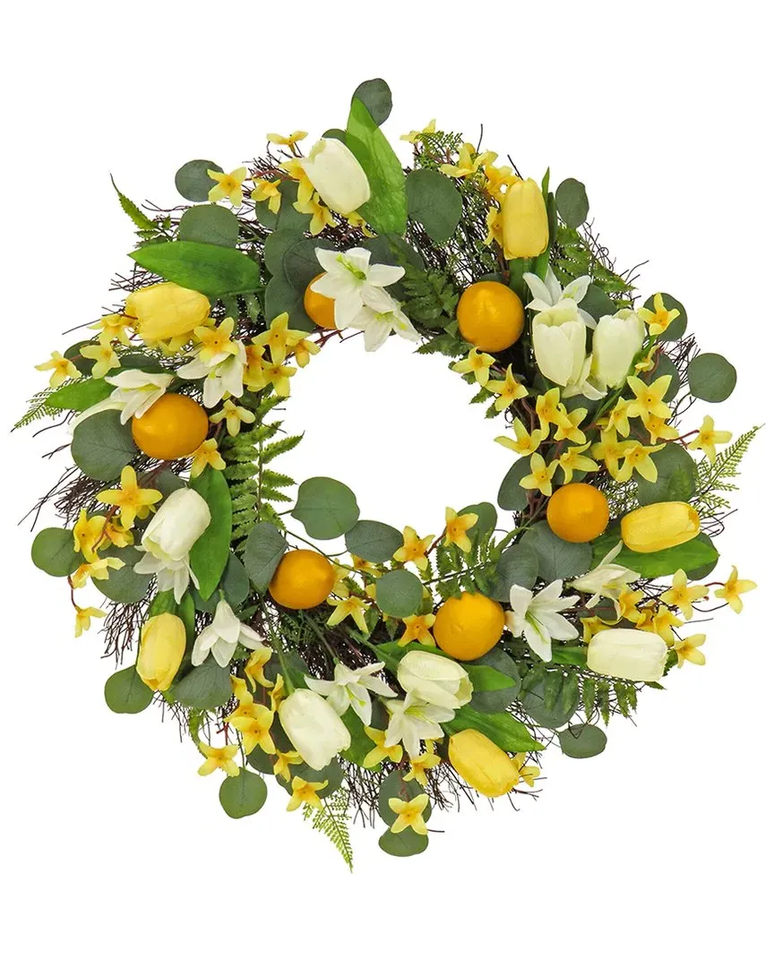 Lemons & Tulips Wreath - Yellow image