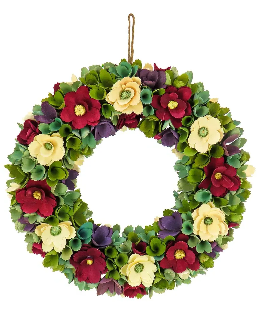 Red & Cream Floral Wreath - Red image