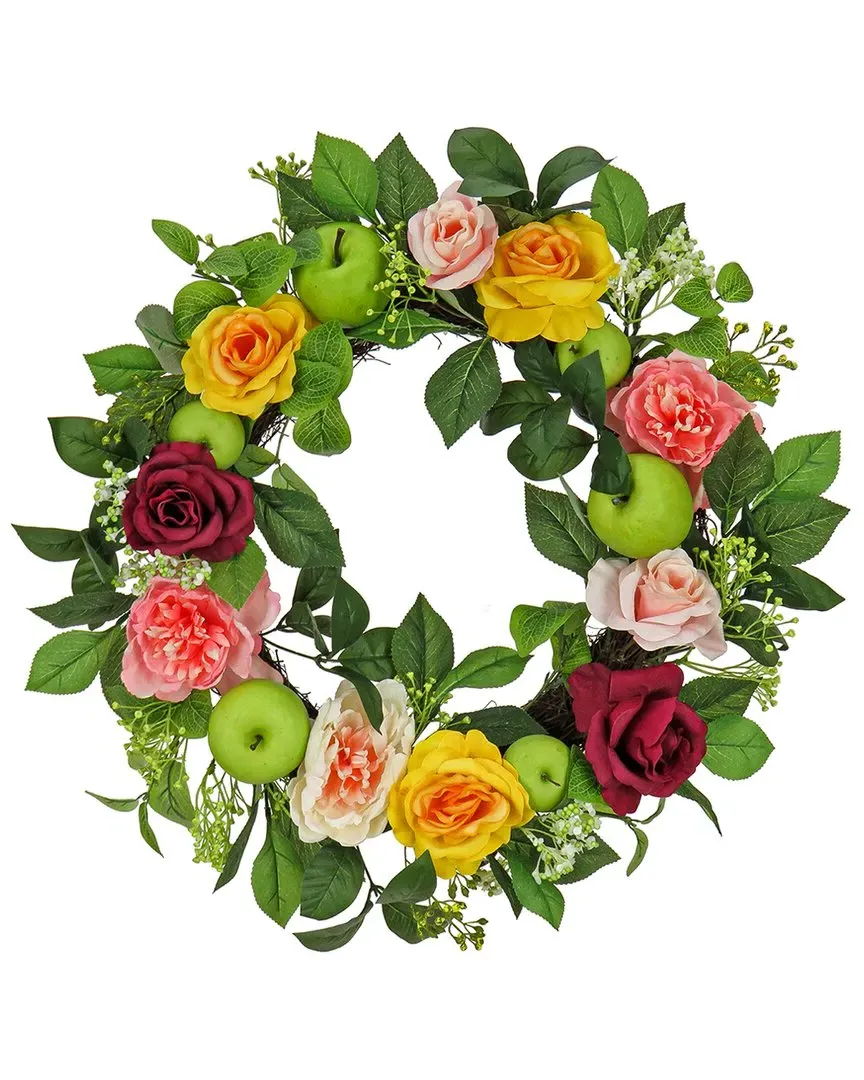 Rose, Peony & Apple Wreath - Pink image