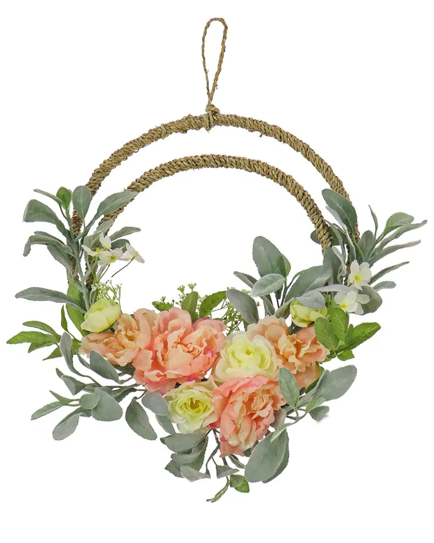 Spring Peony Double Hoop Wreath - Pink image