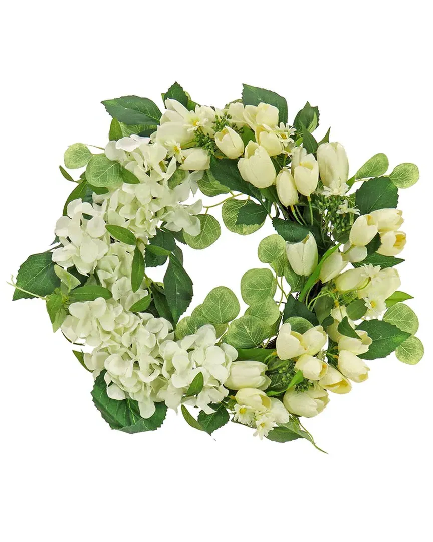 Tulips & Buttercups Spring Wreath - Cream image