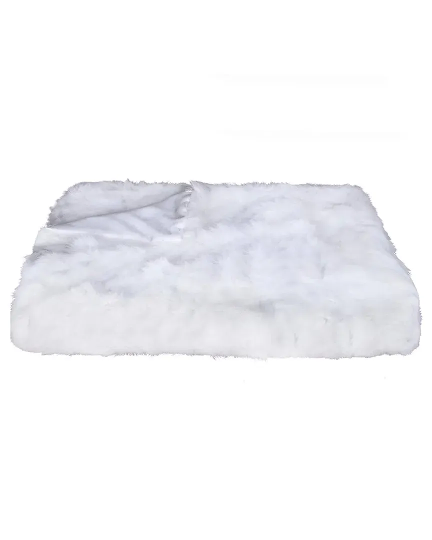 Rabbit Fur Throw Blanket - White
