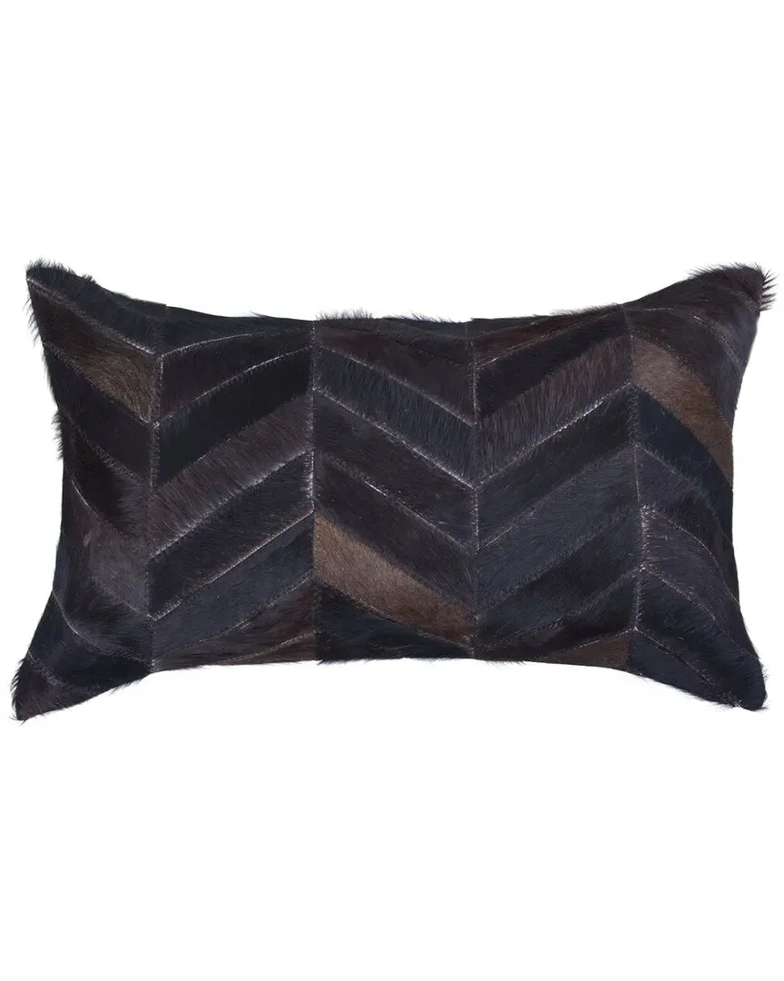 Torino Chevron Pillow - Brown, Cowhide
