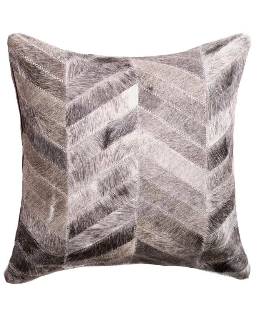 Torino Chevron Pillow - Grey, Cowhide