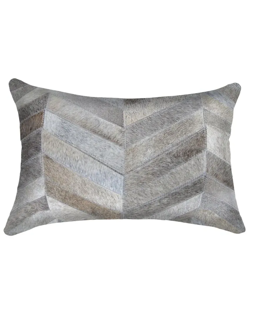 Torino Chevron Pillow - Grey, Cowhide