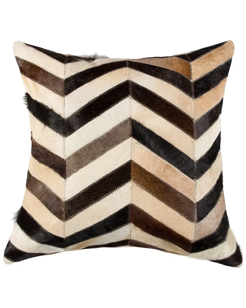Torino Chevron Pillow - Tricolor, Cowhide
