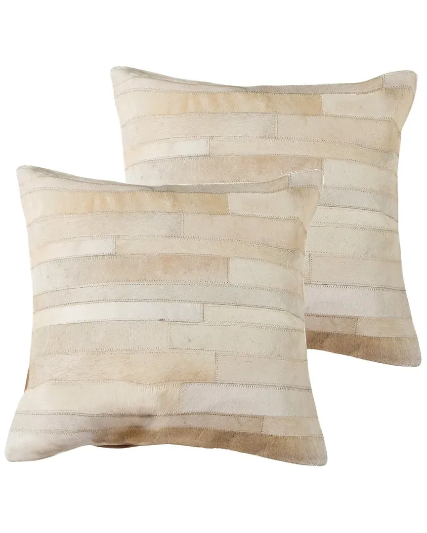 Torino Madrid Pack of 2 Throw Pillows - Cowhide