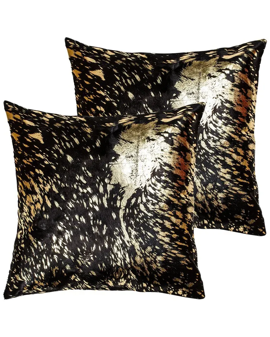 Torino Scotland Cowhide Pillow Set - Brown