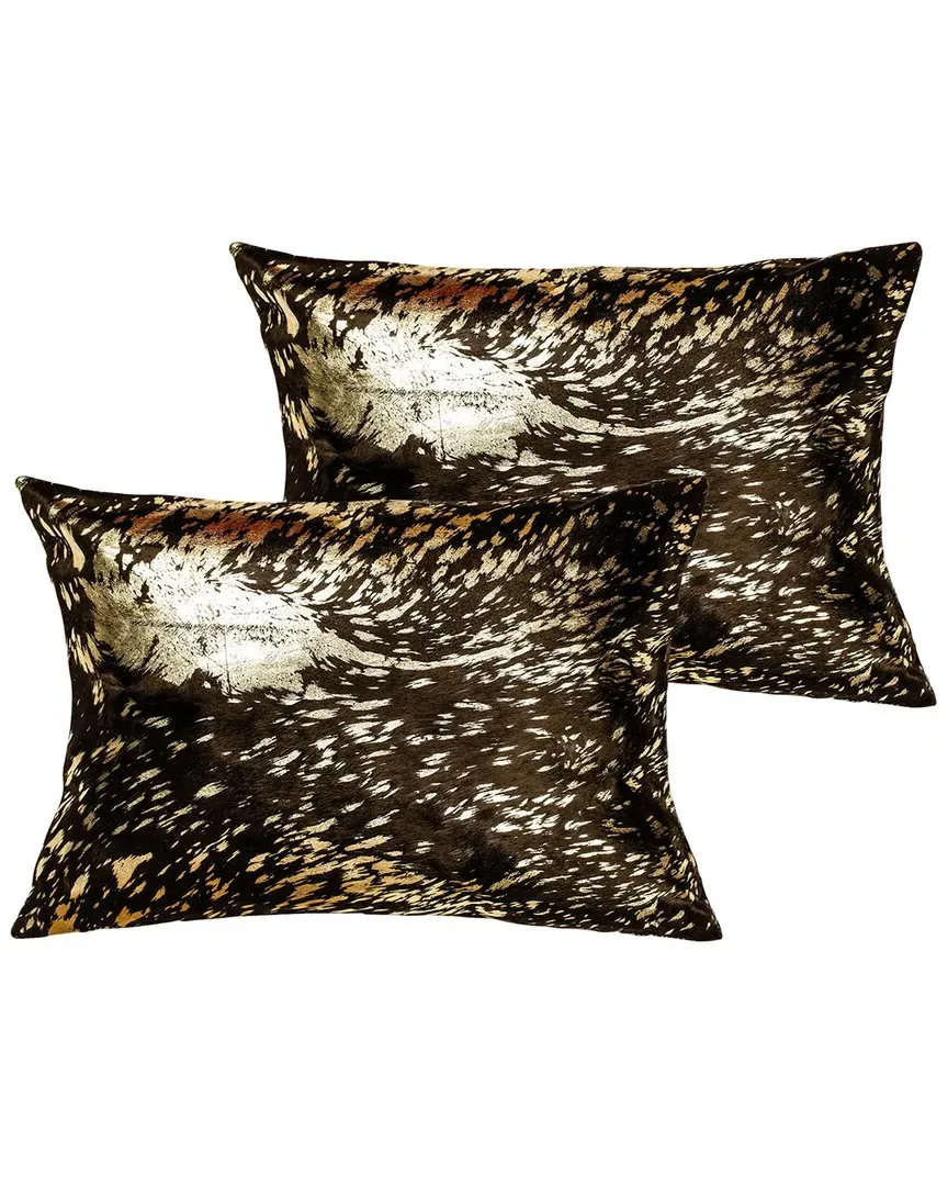 Torino Scotland Cowhide Pillow Set - Brown