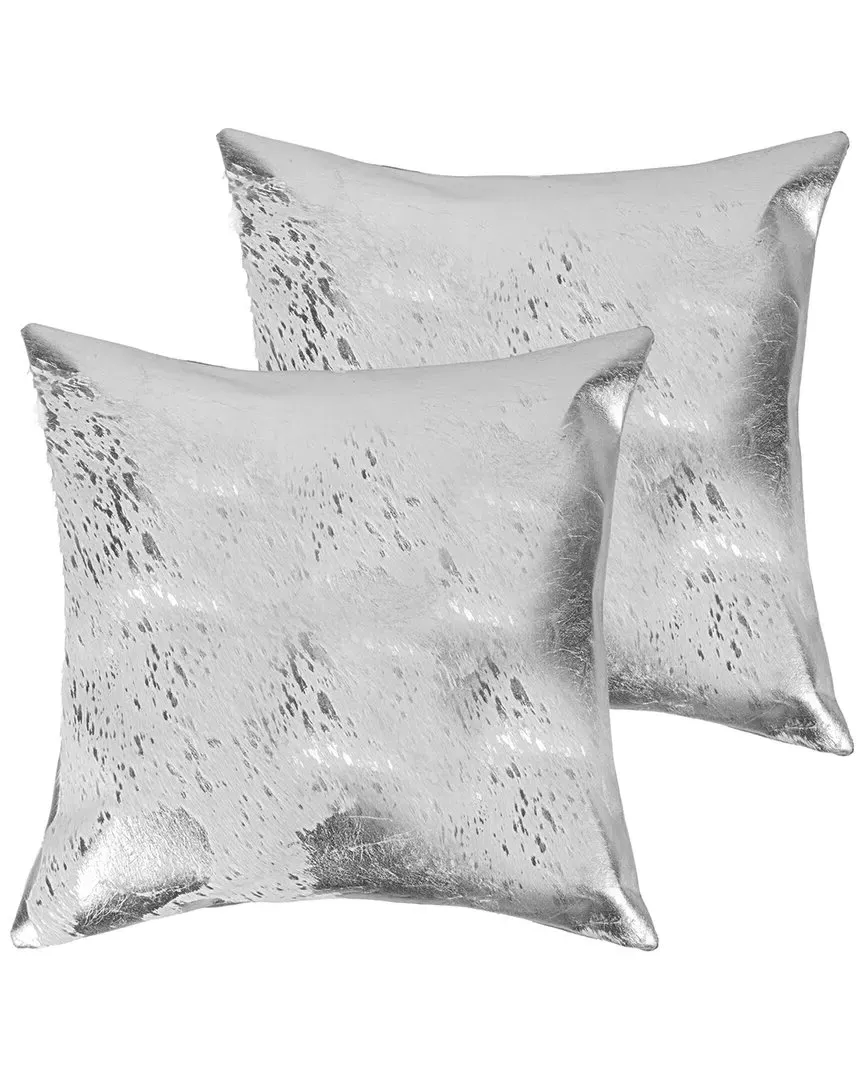 Torino Scotland Cowhide Pillow Set - Grey