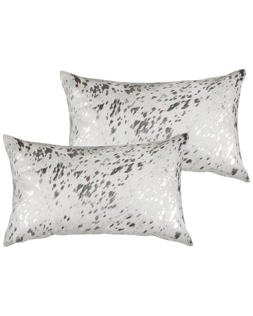 Torino Scotland Cowhide Pillow Set - Grey