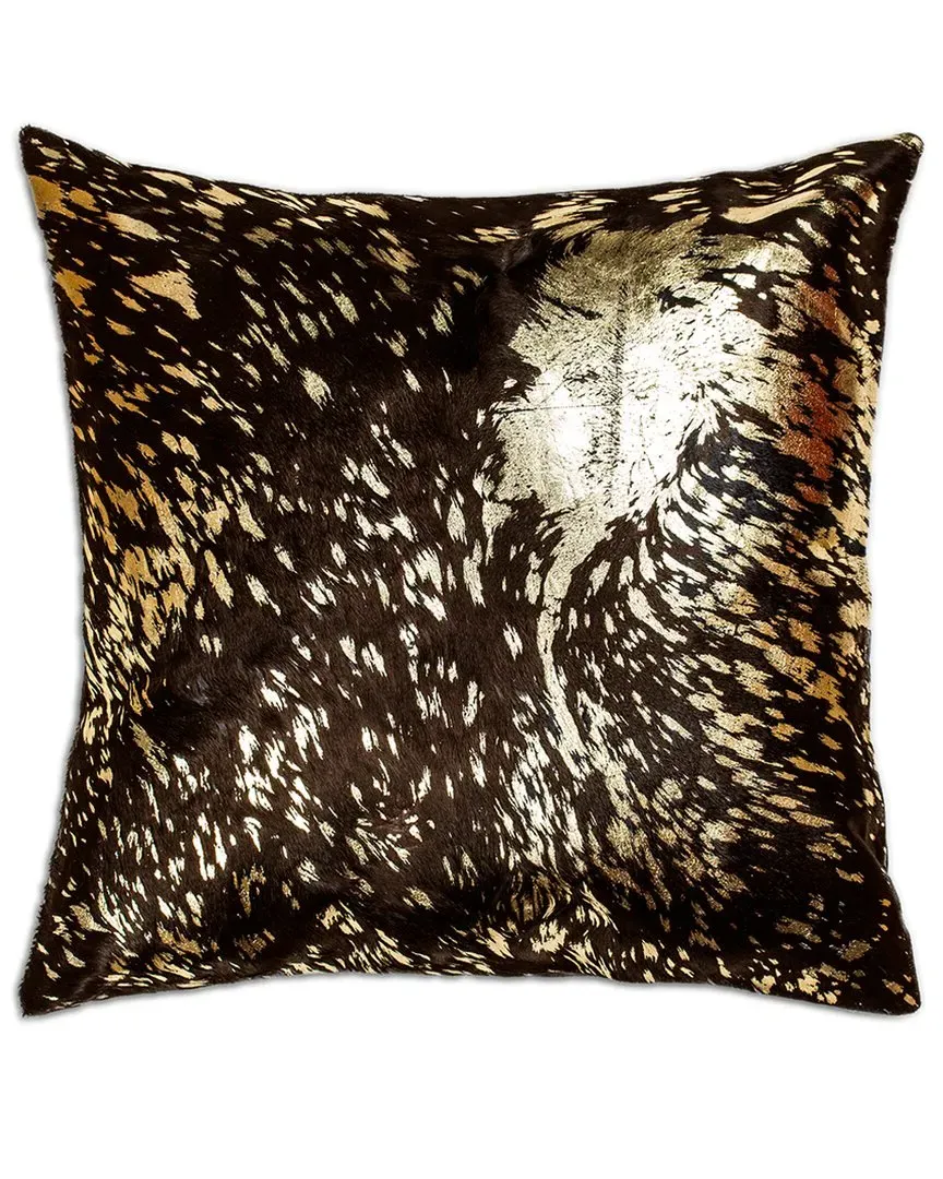 Torino Scotland Square Cowhide Pillow - Brown