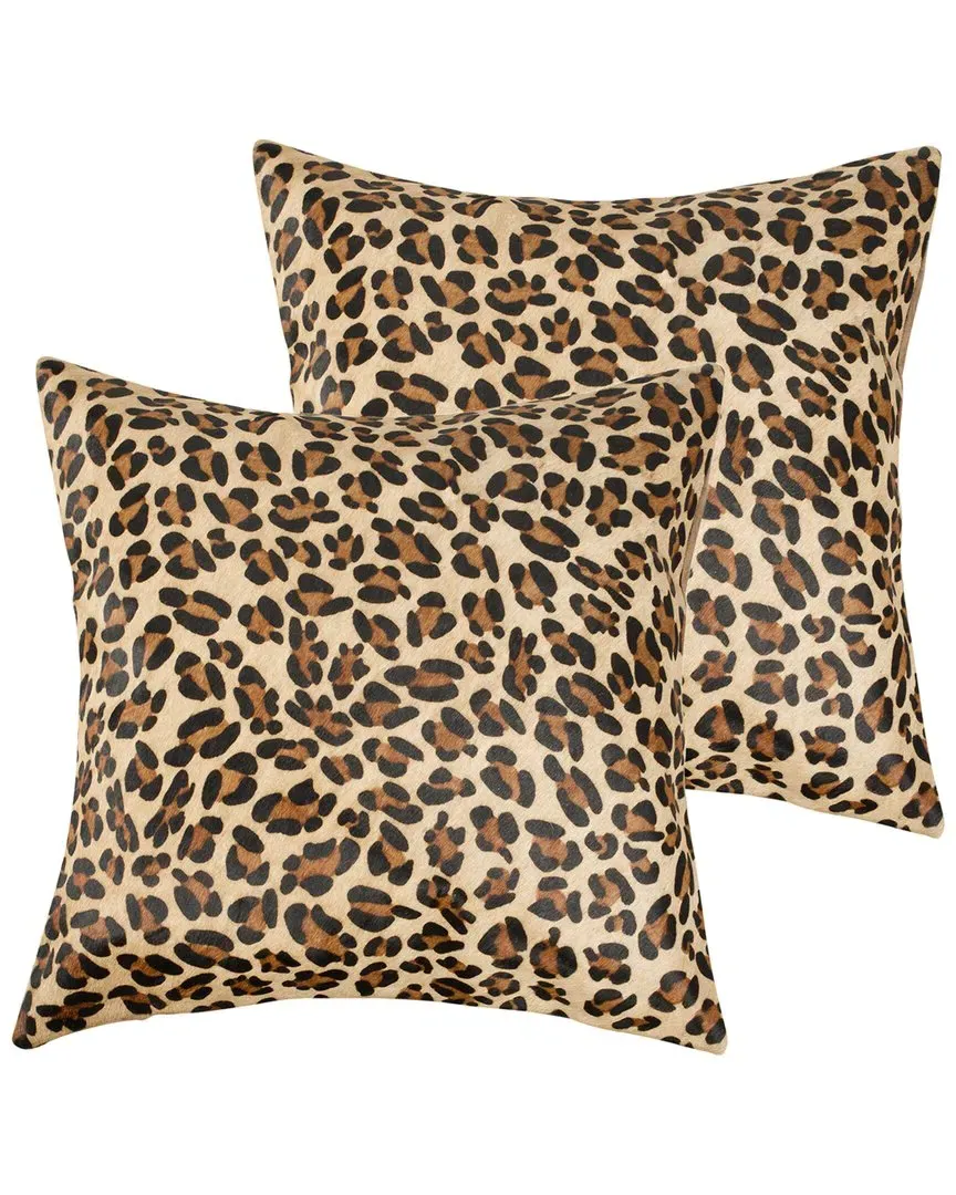 Torino Togo Pack of 2 Throw Pillows - Leopard, Cowhide