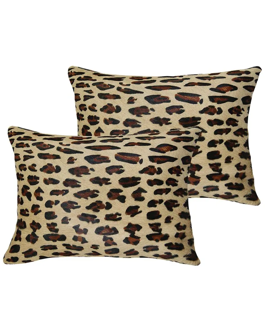 Torino Togo Pack of 2 Throw Pillows - Leopard, Cowhide