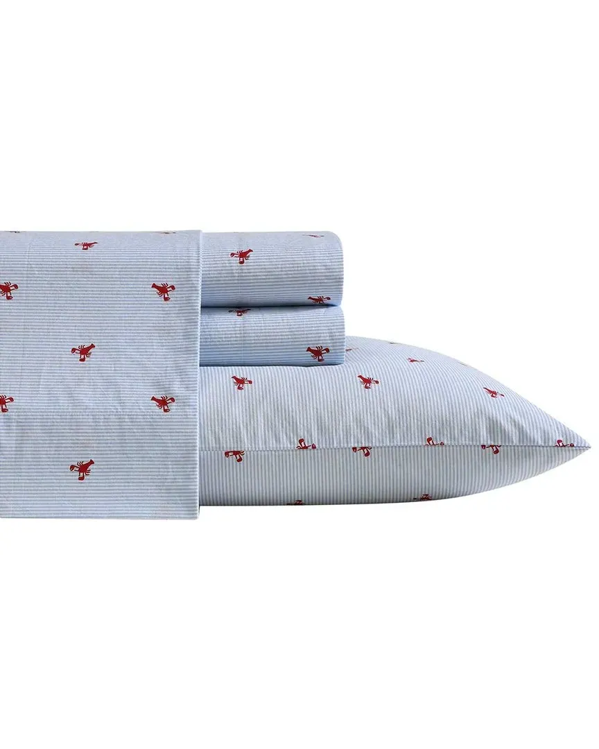 200tc Washed Percale Sheet Set - Red, Cotton