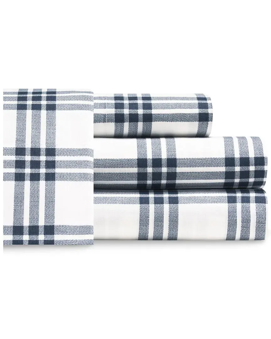 Basic Plaid 3-Piece Sheet Set - Dusted Indigo, Cotton image