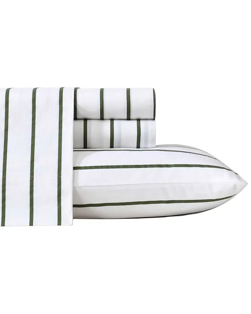 Brenton Stripe Cotton Percale Sheet Set - Ivory image