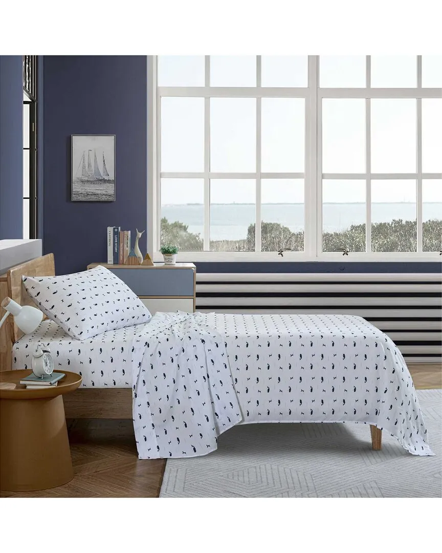 Caspian Whales Sheet Set - Blue, Polyester