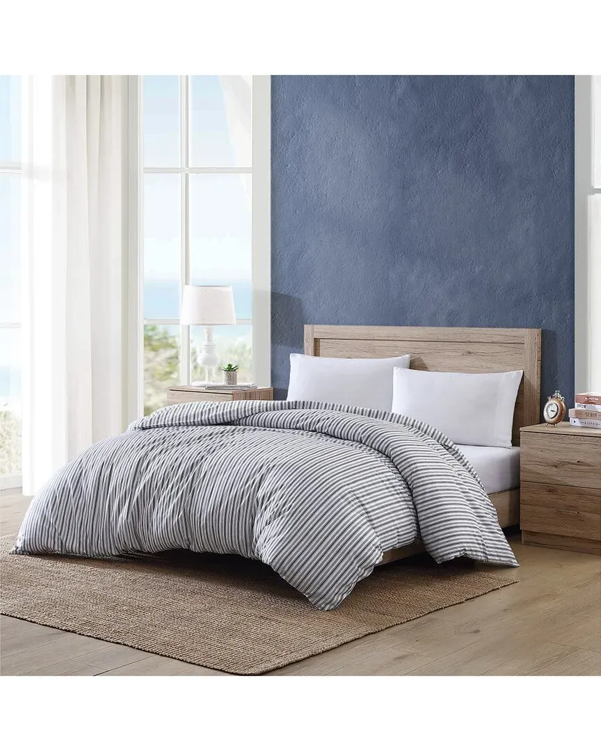 Coleridge Stripe Percale Duvet Cover - Charcoal