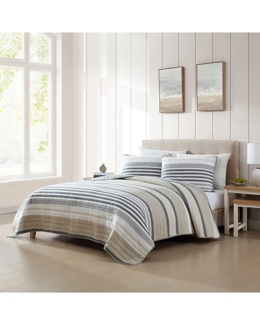 Dover Reversible Cotton Quilt Set - Beige image