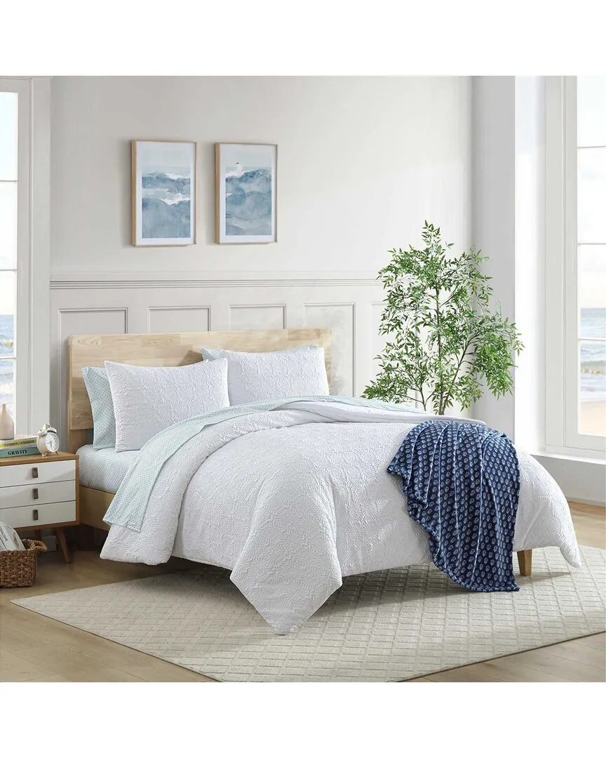 Embossed Sunflower Comforter Set - White image