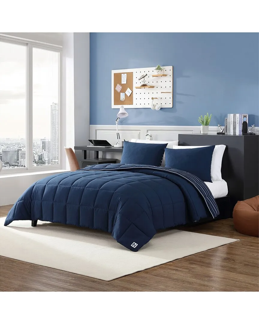 Longdale Comforter Bedding Set with Reversible Sham - Blue