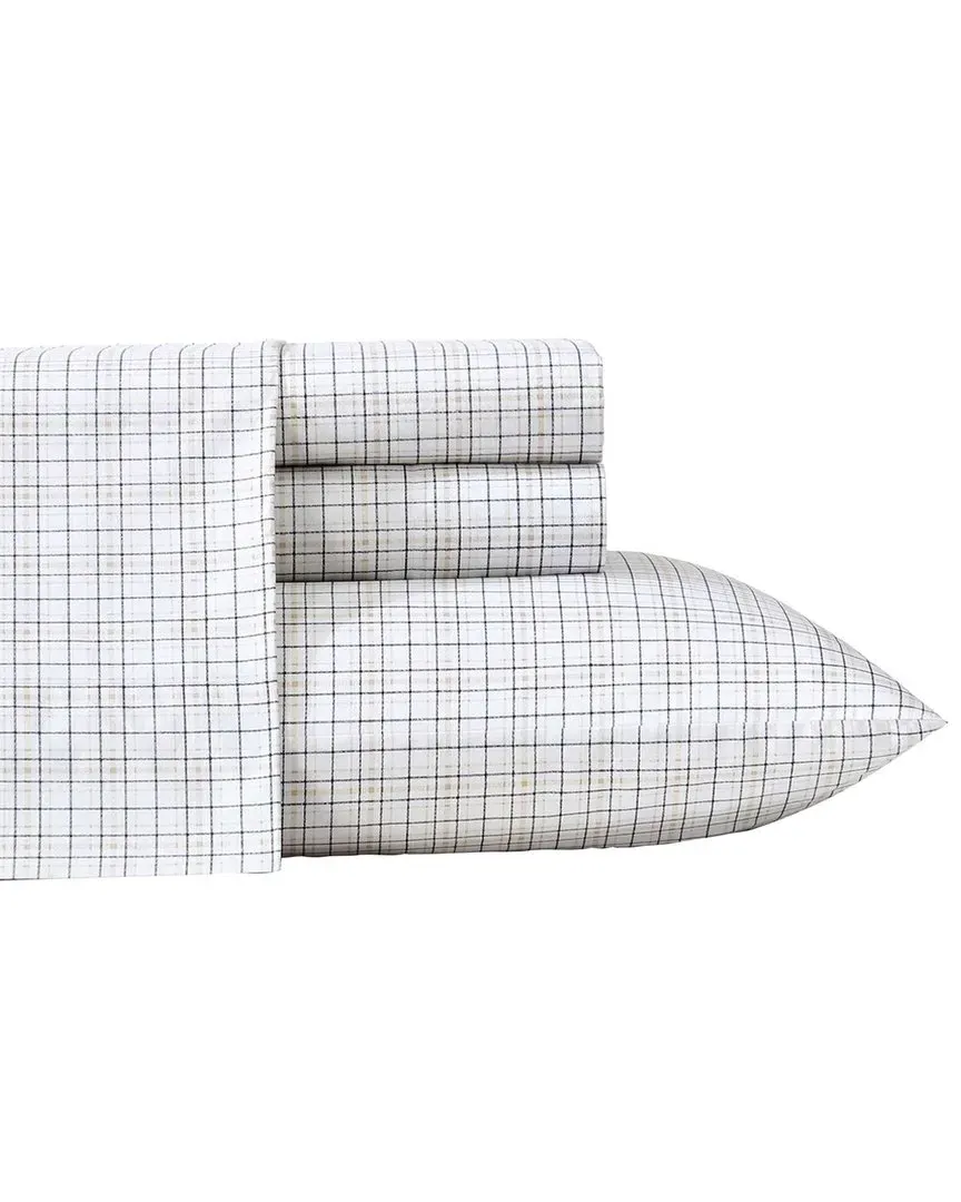 Malor Plaid Cotton Percale Sheet Set - Sea Wheat Navy image