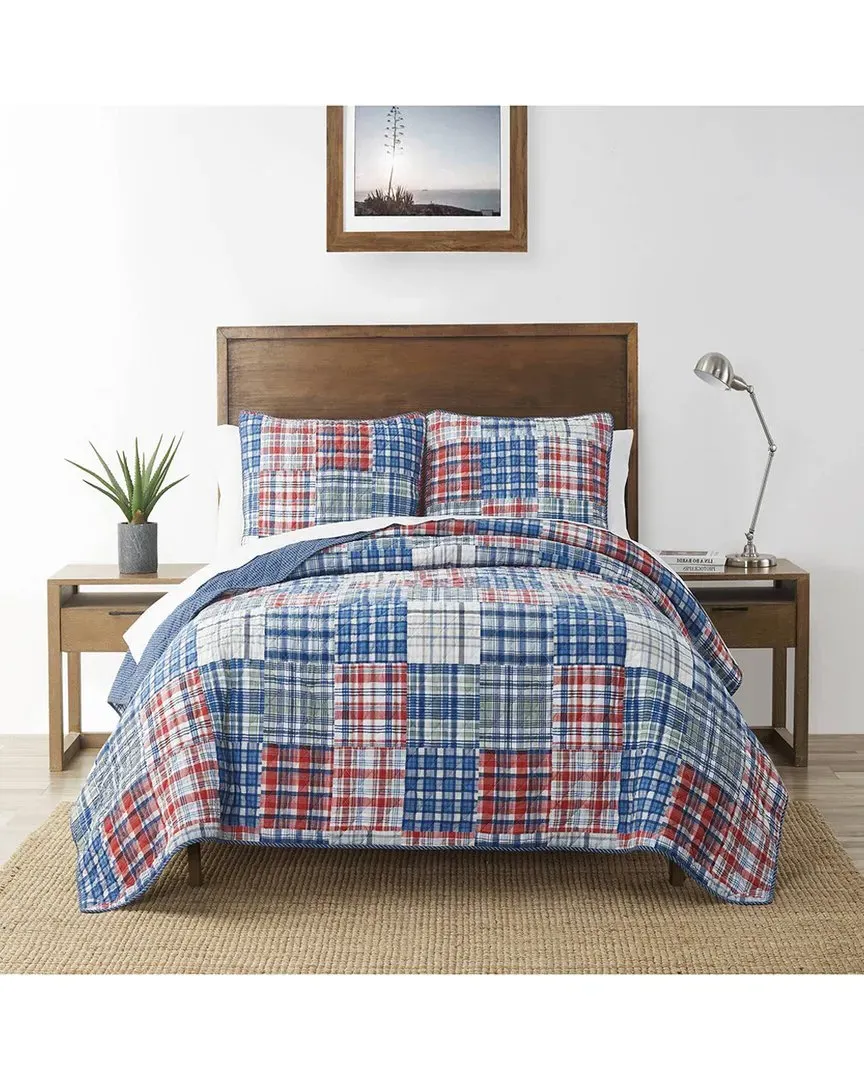 Raeford Reversible Quilt Set - Blue, Cotton