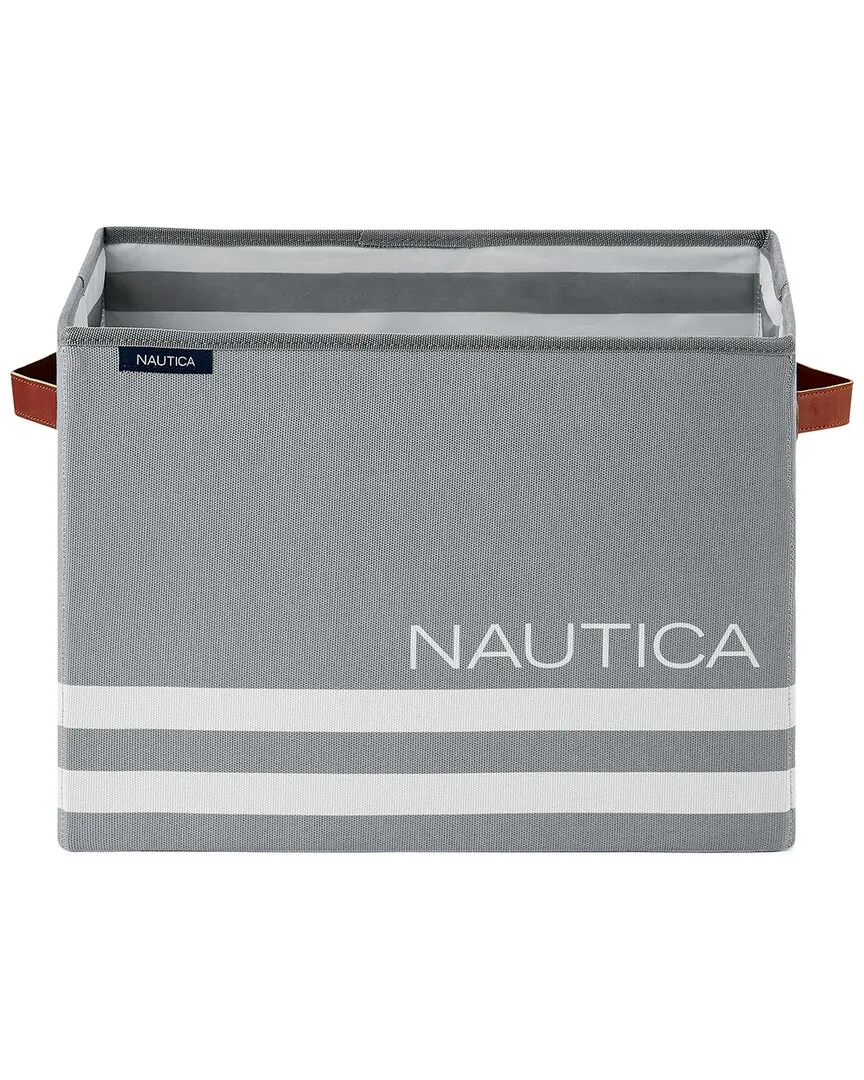 Rectangle Storage Bin with Handles - Grey Stripe, Polyester image